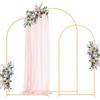 VEVOR Supporto per Fondale ad Arco Set da 3, Struttura Stabile, Facile da Montare, Supporto per Fondale ad Arco in Metallo Dorato per Matrimoni, Feste di Compleanno, Lauree, Feste di Fine Anno