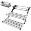 VEVOR Scaletta perr Camper Retrattile, Scaletta 2 Gradini Carico 200 kg Retrattile Manuale per Camper in Lega di Alluminio Antiscivolo Telaio in Acciaio, Portatile Pieghevole, Furgone Roulotte Caravan
