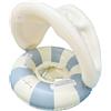 Generico Galleggiante per piscina per bambini a righe vintage con tettuccio parasole, salvagente gonfiabile per neonato con protezione UPF per bambini da 0 a 4 anni, ideale per la spiaggia e il giardino