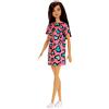 Barbie Bambola Castana, con Abito Rosa con Stampa a Cuoricini e Sneaker con Zeppa, Giocattolo per Bambini 3+Anni, GHW46