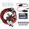 Alomejor Kit Luci LED Telecomandate per Auto RC 1/10 e 1/8 con Simulazione Flash 12 Luci Compatibile con Modelli Scala 1:10 1:8 Luci LED per Radiocomandati Auto Telecomandate RC con Effetto Lampeggiante