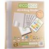eco-eco Eco202 - Raccoglitore ad anelli per presentazioni, formato A3, 95% riciclato, 4-D, dorso da 40 mm, colore: Trasparente