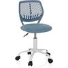 HJH Office girevole per bambini senza braccioli KID QW da ufficio, regolabile in altezza, da scrivania che cresce con il bambino, blu