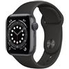 Apple Watch Series 6 Alluminio 40 mm (2020) | GPS | Grigio Siderale | cinturino sportivo nero - buono