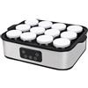 AUNMAS Macchina per yogurt probiotico, Temperatura regolabile e controllo tempo fino 48 ore con 12 vasi in vetro Accensione automatica per fermentazione costante 25W Spina UE 220V
