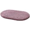 HONGBI Tappetino da Bagno a Pelo Lungo Assorbente Antiscivolo,Soffice Tappeto in Microfibra Morbido Tappeto da Bagno per Soggiorno Bagno Cucina Vasca,Lavabile in Lavatrice, Ovale Viola 50x80CM