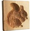 Lawnrden Stampi per biscotti in legno, stampi da forno dettagliati con pressa 3D, materiali da forno di cookie di natale per animali divertenti per casa, panetteria (scoiattoli) |