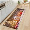 MISSMAO Tappeto Cucina Antiscivolo Tappeto Natalizio con Stampa 3D Motivo Natalizio per Corridoio Soggiorno Bagno Camera da Letto, 5,40x120cm