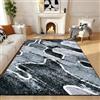 Alishomtll Tappeto per soggiorno, 140 x 200 cm, a pelo corto, per camera da letto, antiscivolo, lavabile, moderno linee geometriche, facile da pulire, morbido, durevole, grande, rettangolare, grigio e