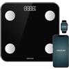 Cecotec Bilancia da bagno intelligente con App Surface Precision Smart. Bluetooth e 24 parametri, dimensioni 30 x 30 cm, 4 sensori, capacità massima 180 kg, funzionamento a batteria