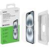 Belkin ScreenForce TemperedGlass Proteggi schermo antimicrobico, pellicola protettiva, vetro temprato per iPhone 15/14 Pro, trasparente, antigraffio, include supporto per un'applicazione senza bolle