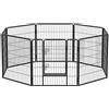 Feandrea Recinto per Animali Box per Cani, 8 Pannelli 77 x 80 cm, Nero PPK88H