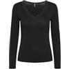 PIECES Maglia da Donna Pcbarbera LS Pizzo Noos BC a Maniche Lunghe, Nero, M