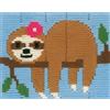 VERVACO Kit Ricamo Principianti Educativo Attività Creative DOLCE BRADIPO Canovaccio per Mezzo Punto ca. 16 x 12,5 cm Set Fai Da Te Passatempi Creativi Beginner Long Stitch Embroidery