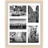 Americanflat Cornice 10x15 cm Effetto Legno Chiaro - Portafoto da Parete Multiplo da 28x36 cm con Passepartout per 5 Foto 10x15 cm - Cornice Foto Multiple con Vetro Infrangibile