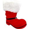 Idena 30537 - Stivale da Babbo Natale di Circa 18,5 x 13 x 20 cm, Stivale Natalizio Rosso Floccato con Fibbia e Bordo in Pelliccia, per Decorazioni o Confezioni Regalo Natalizie