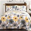 Lush Decor Leah, Microfibra, Giallo & Grigio, Full/Queen