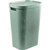 CURVER Infinity - Cassettiera per biancheria da letto, 60 l, con coperchio e ventilazione, manici ergonomici per bagno o lavanderia, 70% riciclata, 43,7 x 35,1 x 60,2 cm, colore: verde