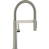 BLANCO CULINA-S II - Mini platino satinato, ad alta pressione, con tubo estraibile, cambio di getto trasparente in getto doccia, cartuccia in ceramica, qualità garantita dell'acqua e risparmio d'acqua