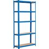 Rhino Racking Scaffalatura per garage resistente - 200 kg di carico per ripiano - 1000 kg per unità - 180 x 90 x 30 cm - blu - 5 ripiani - scaffalatura per capanno
