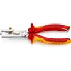 KNIPEX StriX Pinze spelacavi con cesoia per cavi cromata isolante con manici rivestiti in materiali bicomponente, collaudati VDE; con, 13 66 180 T