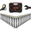 VEVOR Set di Chiavi Combinate a Cricchetto 24 Pezzi, Set di Chiavi a Cricchetto con Testa Snodata a 180°, Metriche e SAE, in Acciaio Cr-V, con Custodia Resistente, per Uso Casa e Auto, Finitura Nero