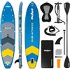 Rebel Electro Tavola da SUP gonfiata con sedile da nuoto Drop Stitch Set da 350 cm Zaino con pompa a pagaia RBA-4501-BL