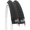 ECOVELO 2 Copertoni 26 x 1 3/8 (37-590) BiancoNeri per City Bike, Olandese, Stradale, Adulto, Bicicletta, Vintage | Pneumatici Stradali Bianco Neri in Gomma Bici