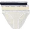 Calvin Klein Donna Slip Taglio Bikini Confezione da 3 con Fascia con Logo, Multicolore (Black/Classic White/Animal Mirror), XS