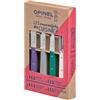 Opinel Set di coltelli da cucina Opinel, 4 pezzi Art Deo viola/grigio/verde/bianco