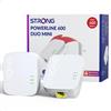 Strong Kit Powerline 600 Duo Mini PL600MDUO, 2 adattatori, HomePlug AV2, 600 Mbps, crittografia AES a 128 bit, porte LAN RJ-45