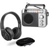 Retekess Radio portatile Retekess TR604 e cuffie wireless TA005, adatte agli anziani, un regalo per i genitori