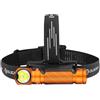 OLIGHT Perun - Torcia frontale a 3 LED, 3000 lumen, ricaricabile, con opzione luce rossa, ideale per campeggio, lavoro, riparazioni e attività all'aperto (arancione)