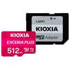 KIOXIA microSD 512GB KIOXIA Exceria Plus MPL1 UHS-I U3 V30 CL10 Video 4K 512GB per Nintendo Switch Gopro Smartphone Fotocamere Videocamera Tablet
