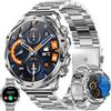 MYSHUN AMOLED Smartwatch da uomo da 1,85, con funzione telefono, batteria da 800 mAh, torcia, 5 ATM, smartwatch con 123 modalità sportive, contapassi, orologio da polso per iOS Android (argento)