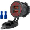 Fydun Caricabatterie Auto USB, Fydun Doppia Ricarica Rapida QC3.0 Doppia Presa USB per Caricabatterie Per 12/24V Auto, Moto, Barca, Cellulare, Tablet, MP3, Fotocamera