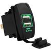 EVGATSAUTO Caricabatteria per auto doppio USB, adattatore di alimentazione per presa di ricarica con doppia porta USB 12-24V impermeabile auto 3.1A con LED(verde)