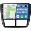 YUNTX [6GB+128GB] Autoradio 2 DIN Android 14 per Subaru Forester/Impreza 2007-2012-[Incorporato Carplay/Android Auto/DSP/GPS]-IPS 2.5D 9 Touch Screen-Camera+MIC-DAB/Mirror Link/Bluetooth 5.0/WiFi/USB