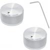 TopHomer 2 manopole per potenziometro in alluminio massiccio, 30 x 17 mm, quadrante di controllo del volume con impugnatura zigrinata, copertura universale per interruttori rotanti per audio Hi-Fi