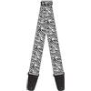 buckle-down Tracolla per chitarra, larghezza 5,1 cm, lunghezza 73-137 cm, motivo zebra 2, colore: bianco