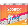 Scottex Quanto Basta, Carta Cucina, Opzione Mezzo Strappo, Con Carta certificata FSC, Confezione da 6 Maxi Rotoli