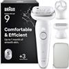 Braun Silk·épil 9 - Epilatore elettrico da donna con pettine rifinito, spazzola esfoliante e custodia, resistente all'acqua, per depilazione, rasatura e taglio, depilazione morbida e duratura, 9-061
