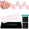 NOOVES - Pellicola in gel per unghie|Pale Pink - Rosa - 20 pezzi, unghie gel semi-curate premium, gel nail stickers, adesivi per unghie gel, include 1 lima per unghie e 1 bastoncino d'arancio, vegano
