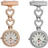 TopHomer Orologio da taschino per infermiere, dottore, spilla, a forma di cuore, con clip, portatile, da appendere, per uomini e donne, argento + oro rosa, Vintage