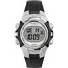 Timex Orologio sportivo unisex da 33 mm, cinturino in resina nera, quadrante digitale, cassa argentata TW5M61300