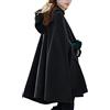 ORANDESIGNE Donna Eleganti Primavera Autunno Poncho Mantelli Mantello Monocolor Sciolto Giacca Cappotto con Cappuccio Trench Outwear Tops Verde S