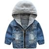 ZiXing Bambino/Ragazze/Ragazzi Giacca Di Jeans Casuale Mantieni Caldo Giubbotto Denim Cappotto Tops blu X-Large