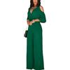 shownicer Jumpsuit da Donna Elegante Tinta Unita Playsuit Tuta Cerimonia Cocktail Overall Monopezzi Tutine Tuta Pantaloni Lungo Jumpsuit Vestito Abito Cerimonia A Blu L