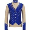 RUNQHUI Bambino Ragazzo Top Danza Ginnastica Pattinaggio Artistico Top Maglione Camicia Manica Lunga Strass, Nero , 13-14 Anni