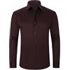 Generisch , Camicia a maniche lunghe da uomo, a maniche lunghe, tinta unita, da uomo, caffè, 3XS